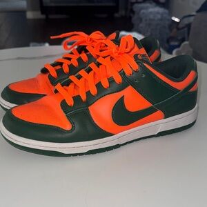 Nike Low-Top Sneakers in Bright Orange and Deep Green